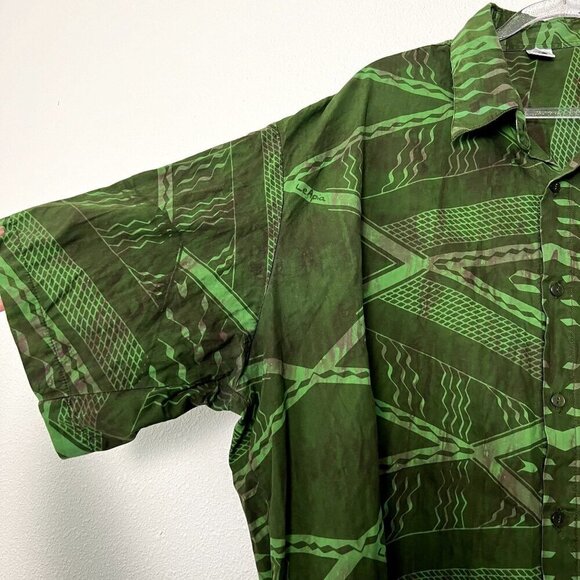 Missing Polynesia Mens XXXL 3XL LeApia Tribal Short Sleeve Button Down Shirt - Picture 3 of 9